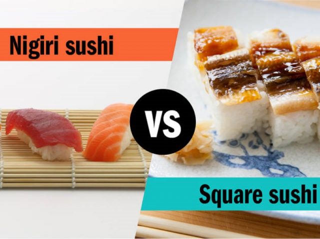 Hình dạng của sushi khác nhau hoàn toàn